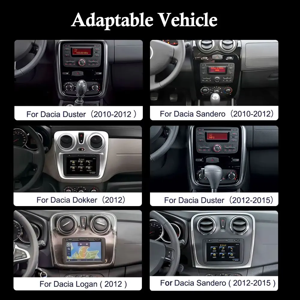 Reproductor Multimedia GPS Navi para Renault Dacia Sandero Duster Logan Dokker 4G Android Auto Radio DSP estéreo Bluetooth Carplay 2