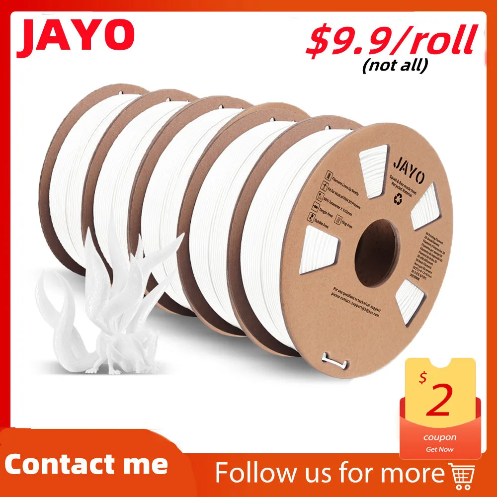 JAYO PLA PLA Plus PETG SILK PLA META Rainbow 3D Printer Filament PLA 5 Rolls Set 1.75MM 10 Times Toughness for 3D Printer