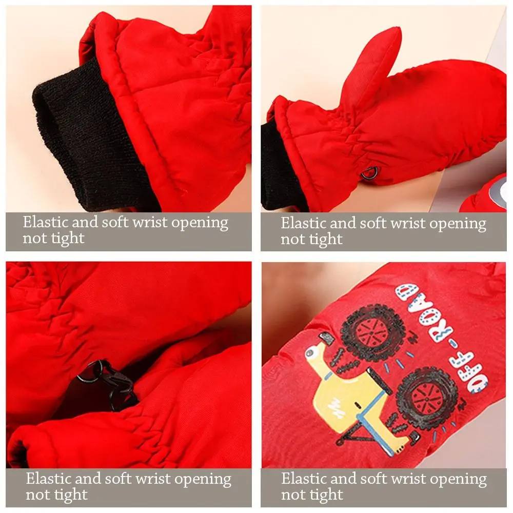 Waterproof Children Ski Gloves Cotton Mittens for Kids Winter Sports