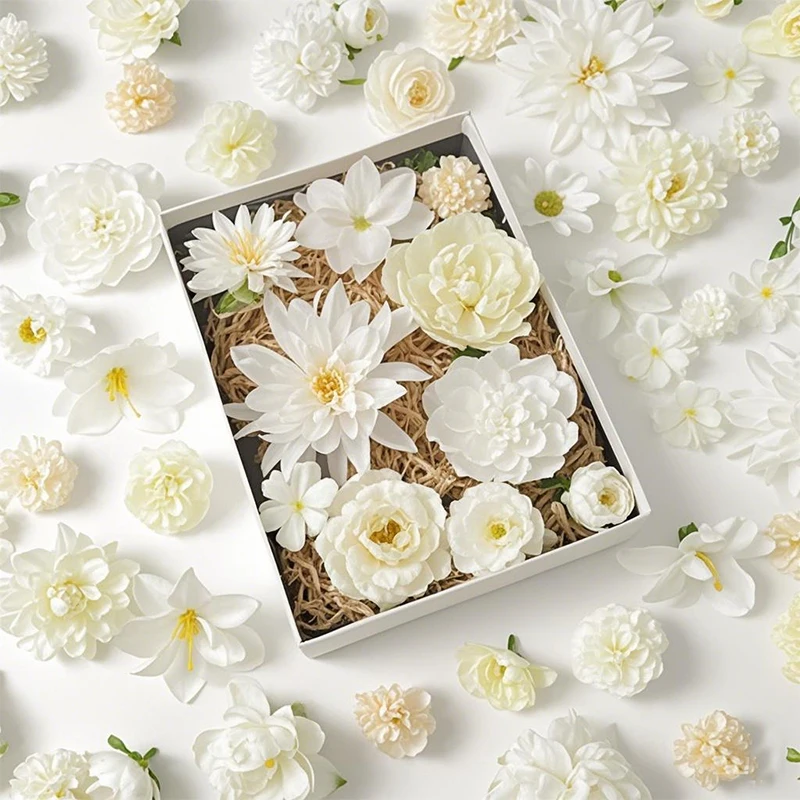 20/50 قطعة زهرة اصطناعية الوردي رئيس MSini الحرير...