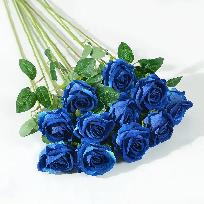 Artificial Blue Rose Silk Flower 1