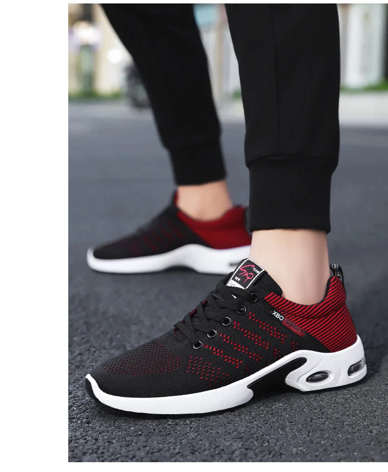 Original Navy Blue Mesh Sneakers Men's Breathable Trainers Man Casual Trekking Basketball Sports Shoes For Men Wedge Sneakers
