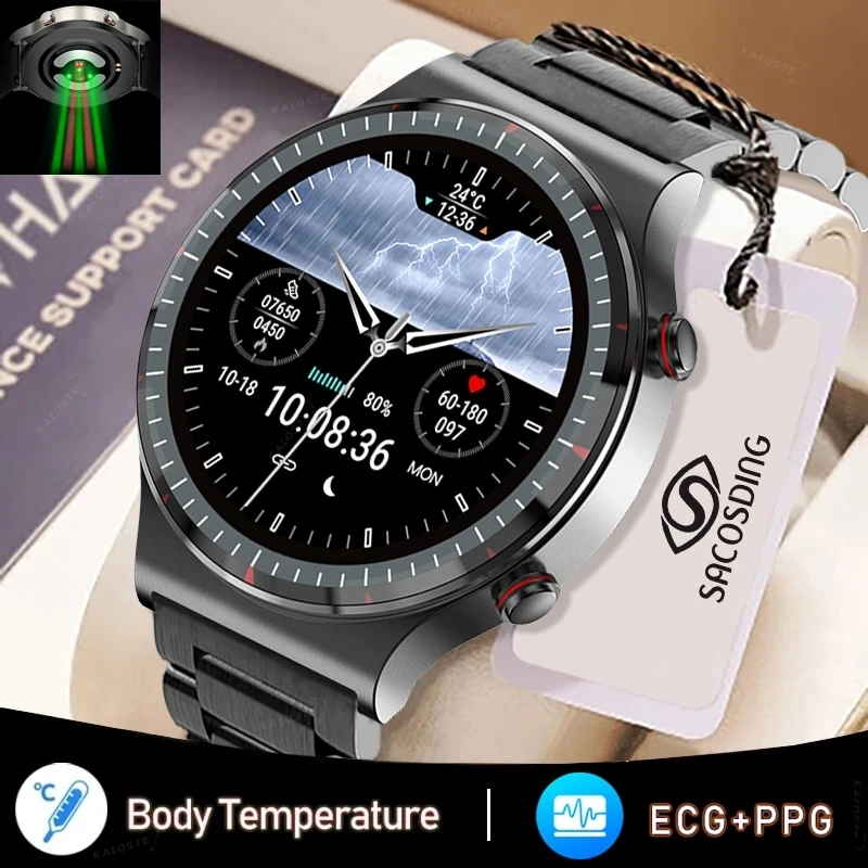 2022 New Ecg+ppg Smart Watches Men Automatic Infrared Blood Oxygen