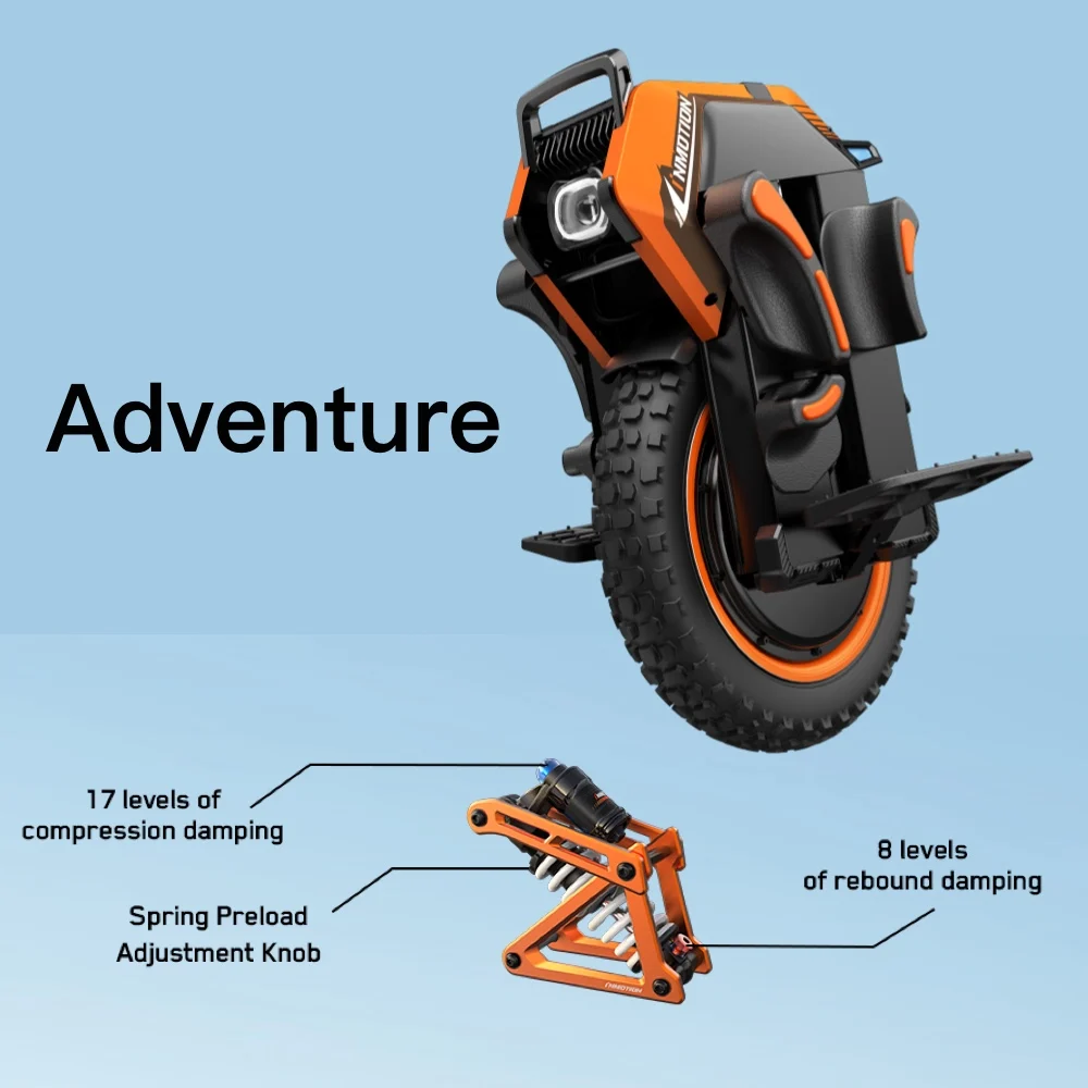 INMOTION Adventure V14 Electric Unicycle 134V 2400Wh Battery 4000W High-Torque Motor C40 INMOTION V14 Suspension