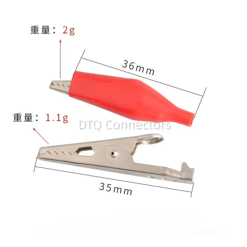 10pcs Metal Alligator Clips Crocodile Electrical Clamps Testing Probes with Plastic Boot for Car Auto Battery Black Red