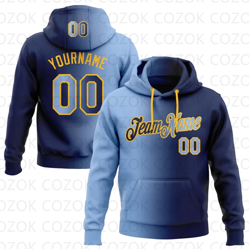 Customized Hoodie Blue Black Colour Splicing Jersey 3D Printed  Unisex Pullovers Hoodie Casual Sweatshirts