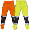 Mens Work Uniform Bottoms Safety Sweat Pants Striped Reflective Pants Loose Mens Jogging Trousers Joggers Patchwork Workwear 1