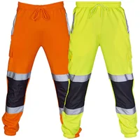 Mens Work Uniform Bottoms Safety Sweat Pants Striped Reflective Pants Loose Mens Jogging Trousers Joggers Patchwork Workwear 1