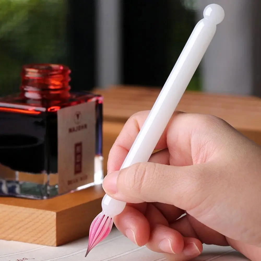 New Handmade Glass Dip Pen Crystal Glass Smooth Signature Pen Multifunctional 0.5mm Dip Ink for Writing Drawing Calligraphy