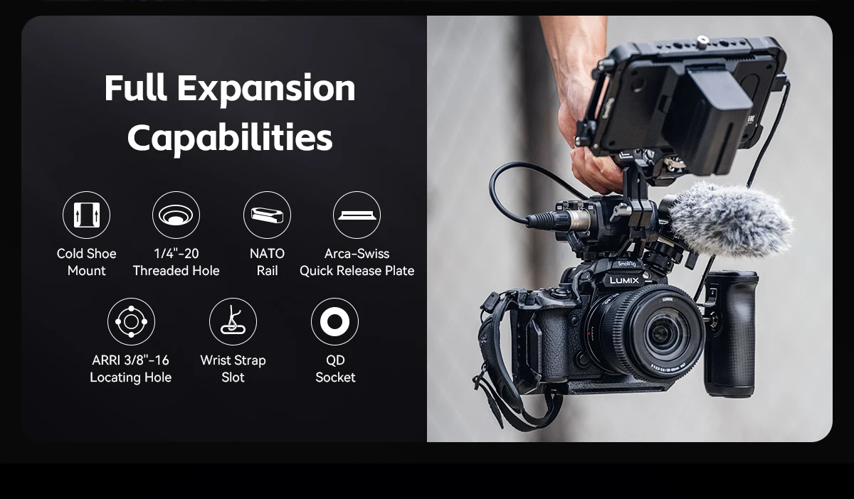 "Black Mamba "Cage Kit for LUMIX G9ii / S5ii / S5iiX Built-in Arca-Swiss Quick-R
