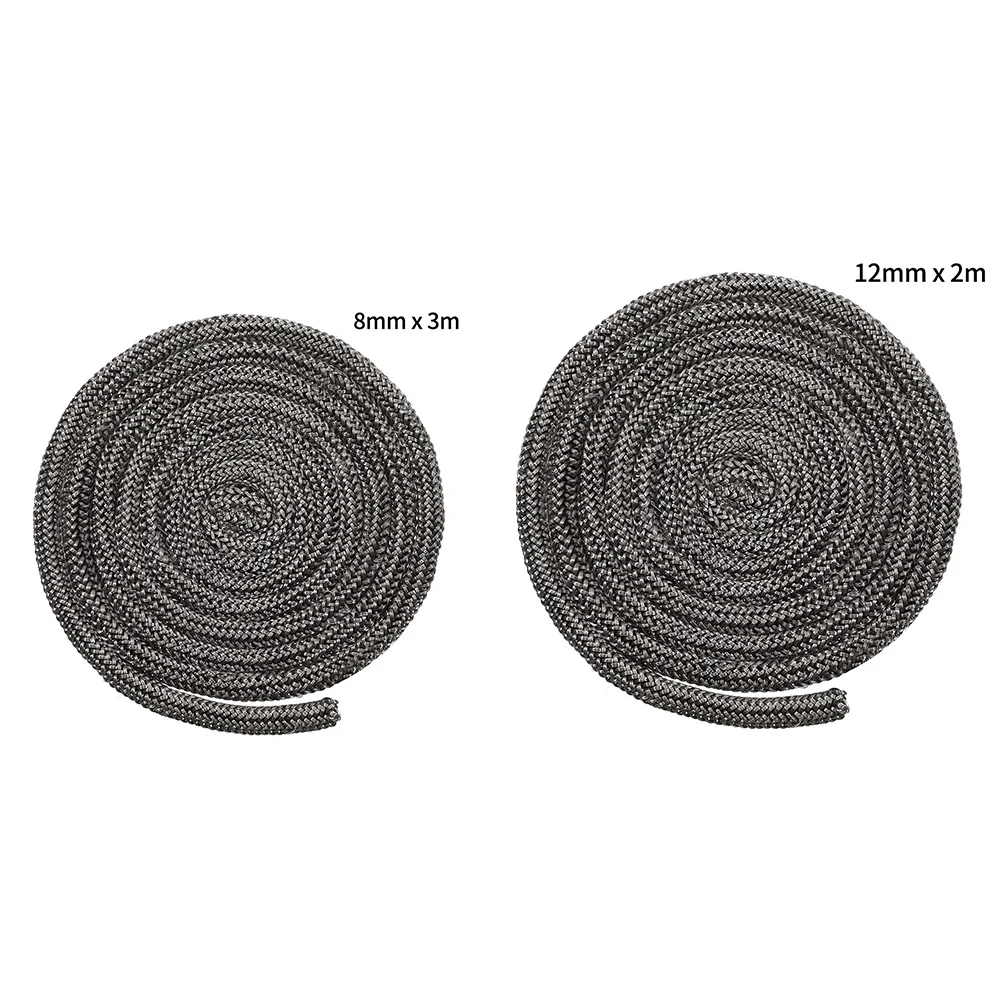 검은 가스켓 코드 8mm X 300cm/12mm X 2m 굴뚝 및 벽난로 용 밀봉 된 부드러운 목재 연소 스토브 도어 씰
