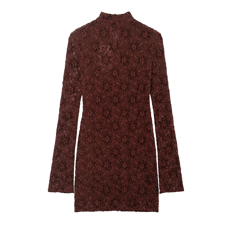 Chic Elegant Lace Evening Party Dresses For Women Soft Touch Slim Short Dress Woman Long Sleeve Mini Dress 2025 New Fashion