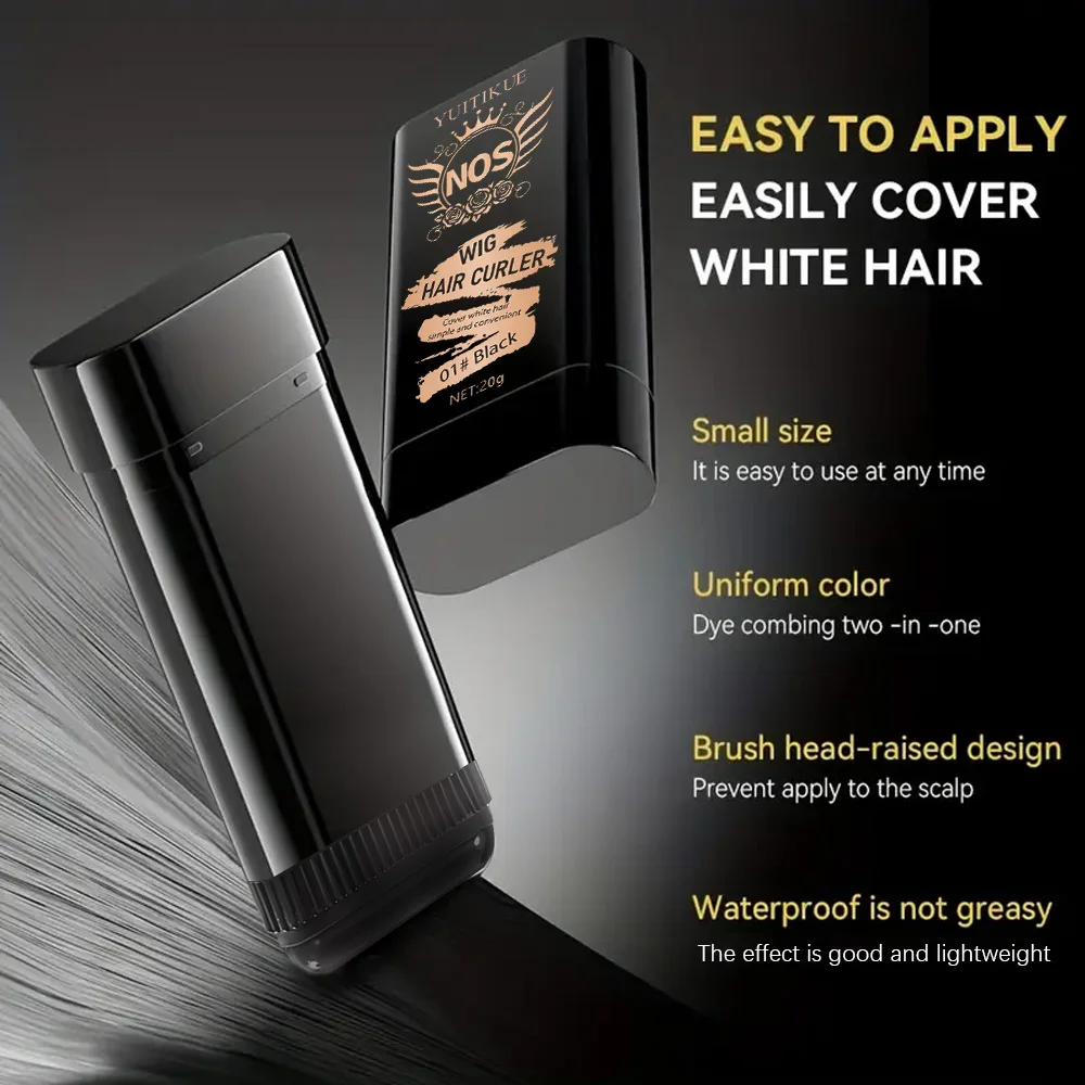 Quick Gray Hair Color Stick -, Long-Lasting Gray Coverage, Easy Application at Home or On-the-Go,Ideal for Brown/Black Hair