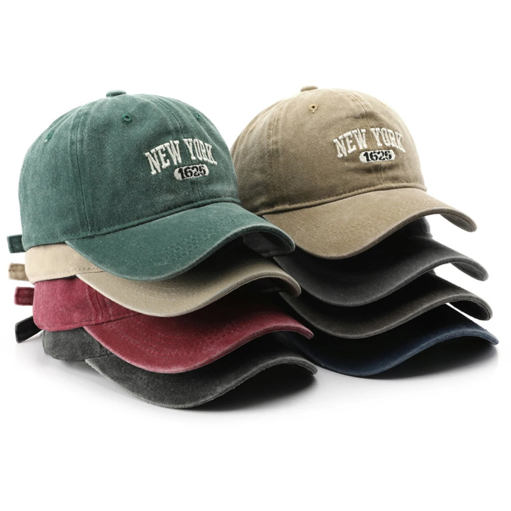 

Doitbest Washed Cotton Baseball Cap Hats For Women Men Classic Dad Mom Hat Embroidered NEWYORK Outdoor Couple Caps Snapback