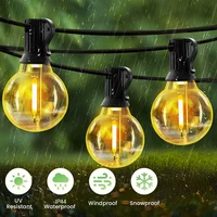 Solar G40 Outdoor String Lights with Remote Controls LED Shatterproof Globe Bulb IP65 Waterproof Patio Light for Garden Decor 2