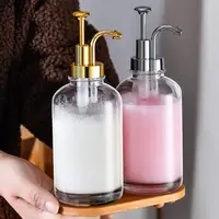 2Pcs 17oz Coffee Syrup Dispenser Clear Glass Syrup Pump Bottle Coffee Bar Accessories Shampoo Dispenser for Home Hotel 2