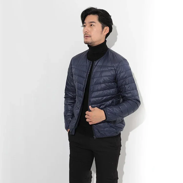 Men's Baseball Collar Ultra Light Down Jacket New Autumn Winter Male Liner Keep Warm Down Coat O-neck Puffer Jacket