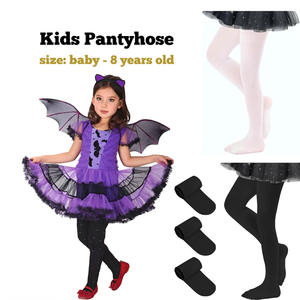 Kids Girl Pantyhose Soft Cotton Tights Thin Ballet Socks Dancing Socks Black Halloween Comfortable Pantyhose