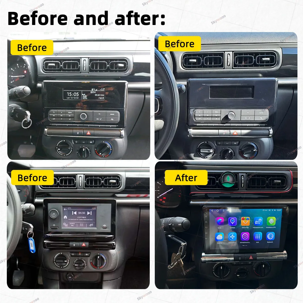 Car Radio for Citroen C3-2 Din Android Multimedia GPS Navigation Carplay Android Auto Head Unit Stereo Autoradio 4G