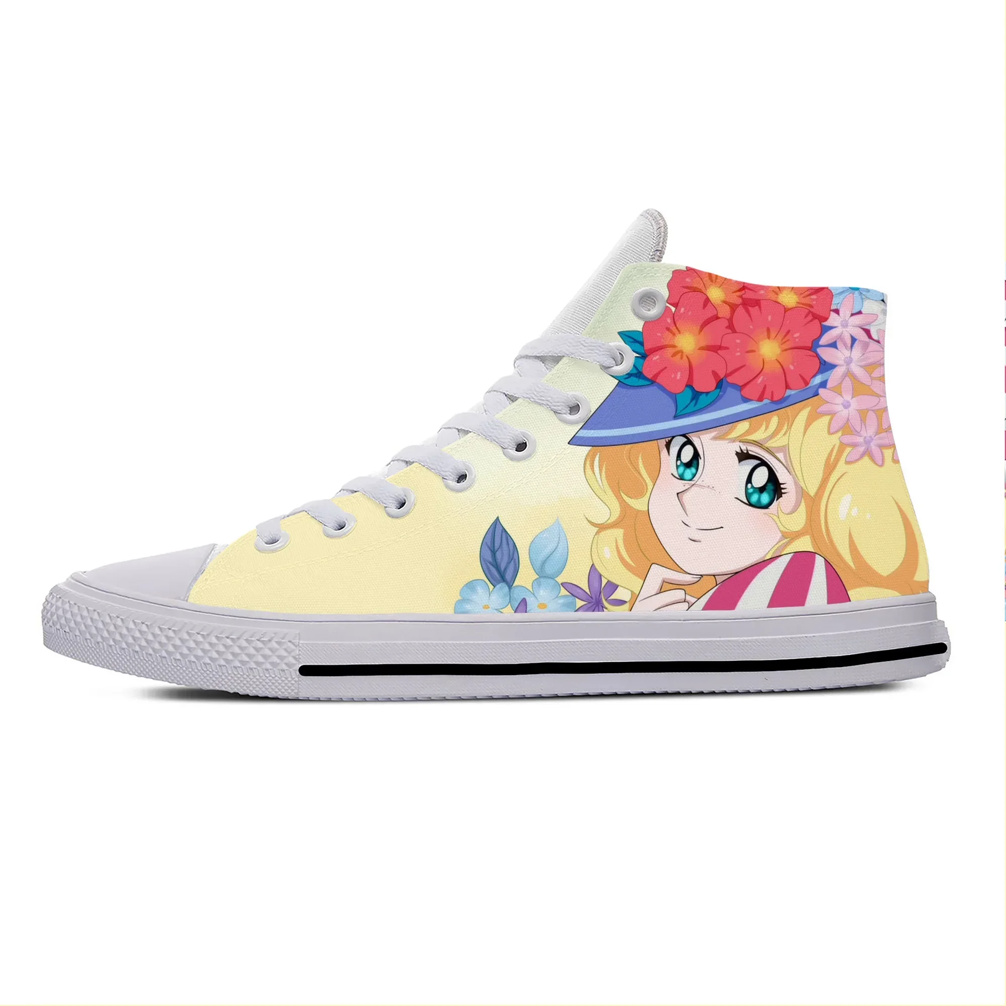 Japanese Anime Manga Cartoon Candy Candy Fashion Casual Cloth Shoes High Top Lightweight Breathable 3D Print Men Women Sneakers