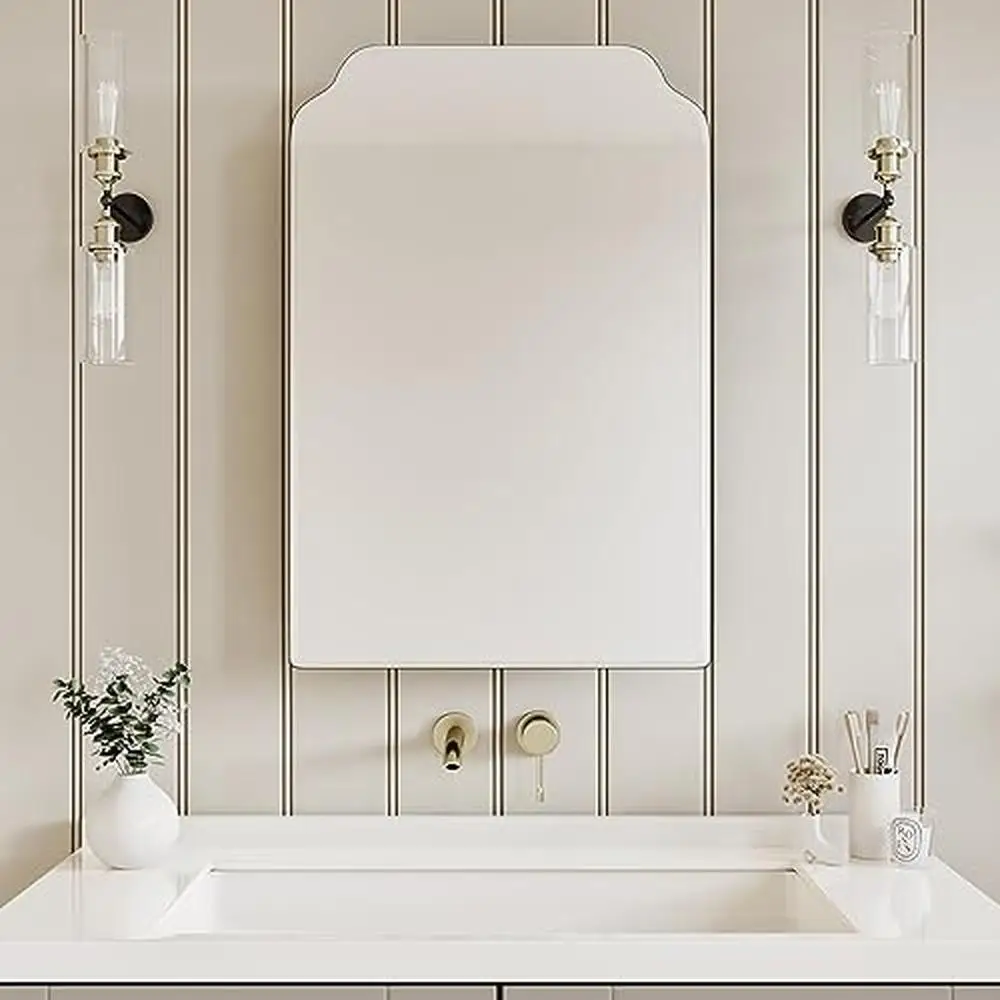 Bathroom Wall Cabinet with Adjustable Shelves Vintage Style Black Wood Medicine Cabinet 2