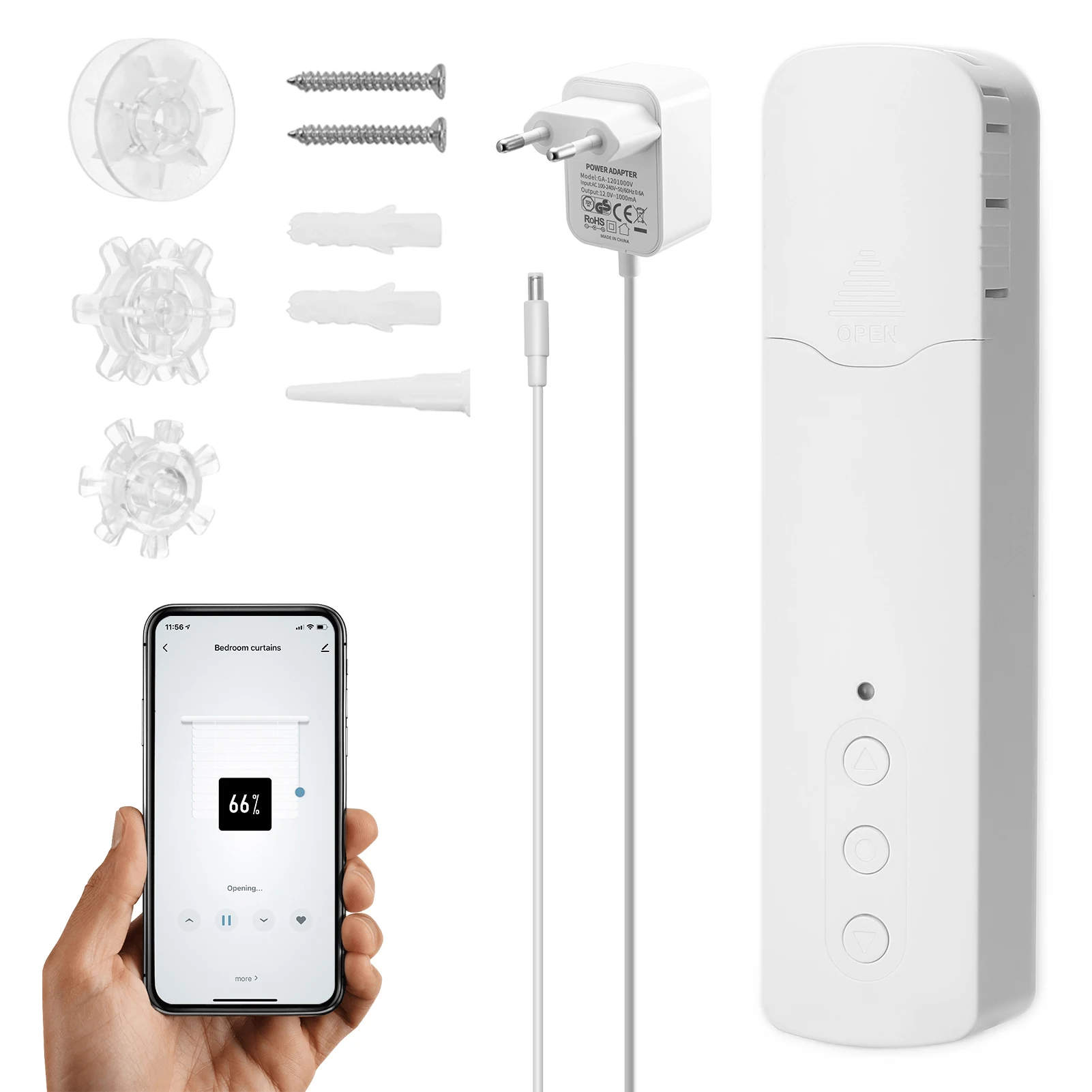 

Tuya WIFI Smart Electric Curtain Motor Chain Roller Blinds Pull Bead Curtain Switch System For Alexa Google Home Voice Control