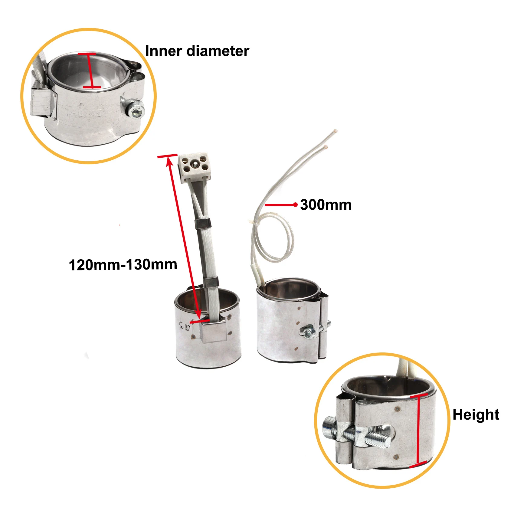 LJXH-High Temperature Line Band Heater, Aço inoxidável,