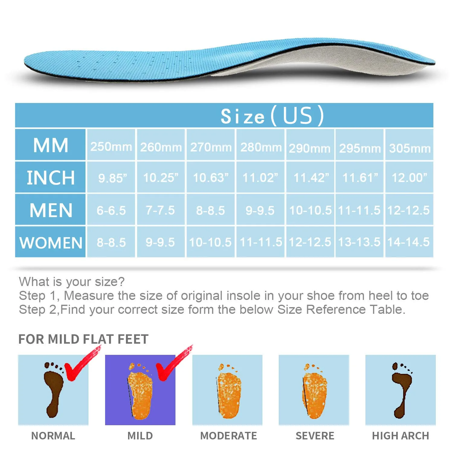TOPSOLE High Quality Eva Orthotic Insole For Flat Feet Arch Support Orthopedic Shoes Sole Insoles For Feet Suitable Men Women