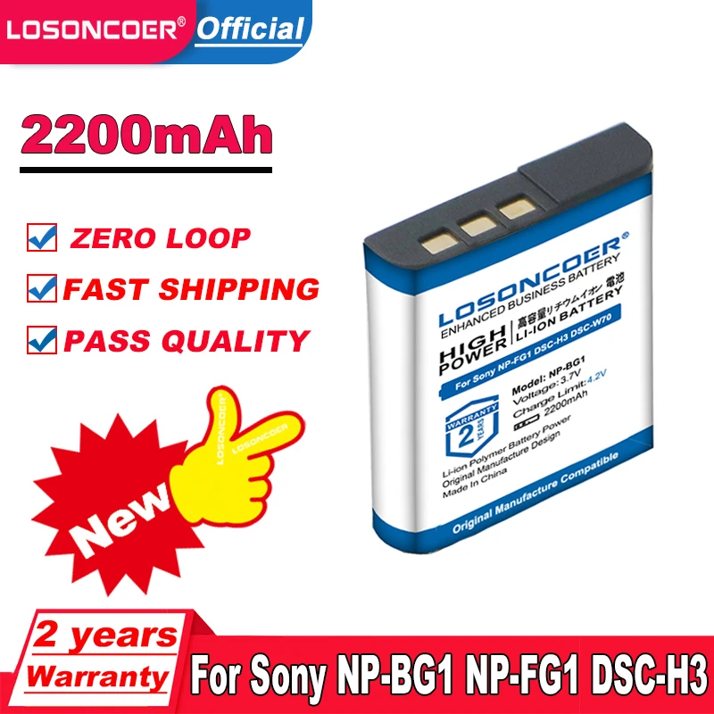 2200mAh Camera Battery pack For Sony NP-BG1 NPBG1 FG1 DSC W120 W125 W130 W150 W170 W200 W210 W220 W230 W290 T20 T100 HX30 rechargeable battery,action camera battery,sony battery