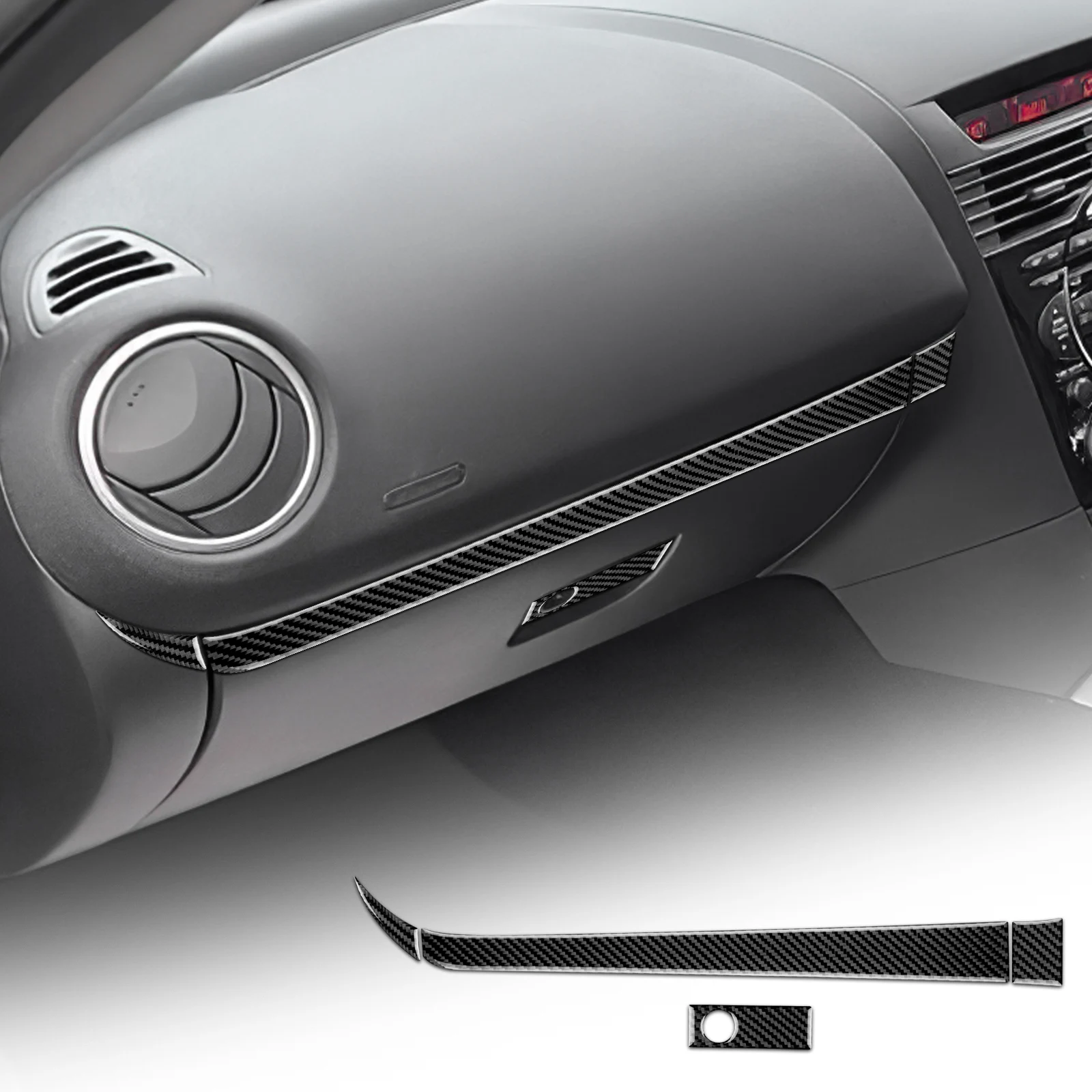 Carbon Fiber Vinyl Roof Trim Moldings For 2004-2012 Mazda RX-8 - 2-Piece Set, 72" Long, 3/4" Wide, 3M Adhesive (Requires Cutting)