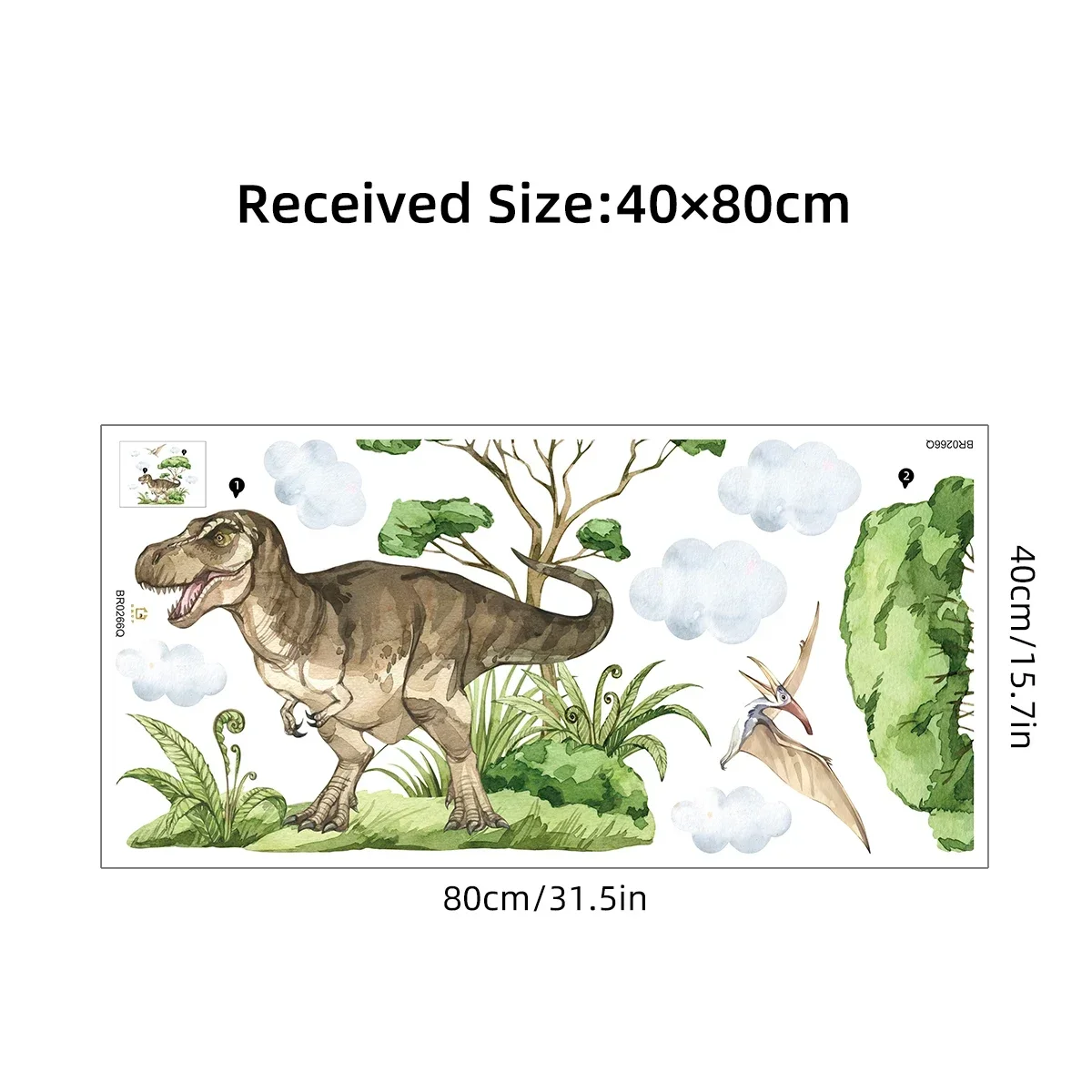 Watercolor Waterproof Dinosaur Wall Stickers for Kids Room Boys Room Decoration Bedroom Decor for House Art Living 1Pc wall stickers wall sticker