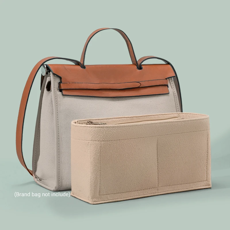 For Herbag 31/39 handbag Makeup bag Organize zipper bag insert base shaper felt Toiletry Storage Bags travel cosmetic bag girl