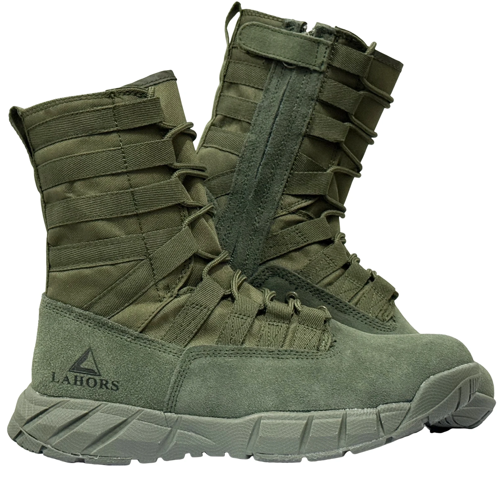 NWOT Army Print Suede Combat Boots || Waterproof High Top Lace Up Boots RND: MILITARY COMBAT BOOT – Akme US main image 2