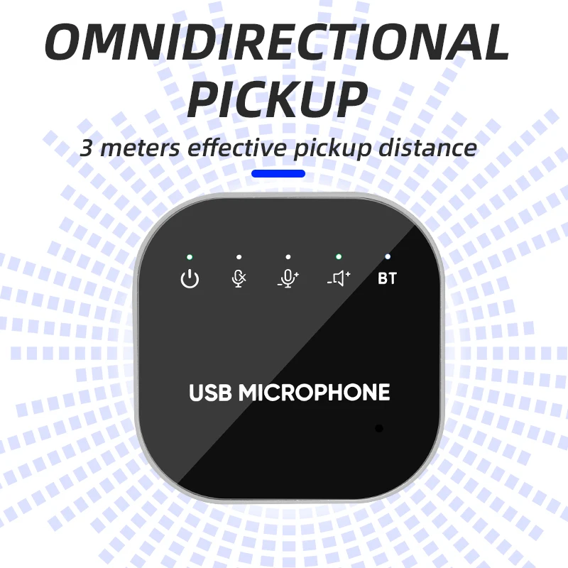 데스크탑 USB 회의 마이크, 블루투스 스피커, 유선 터치 키, 무지향성 PC 노트북, 라이브 방송 마이크, 지지대 음소거