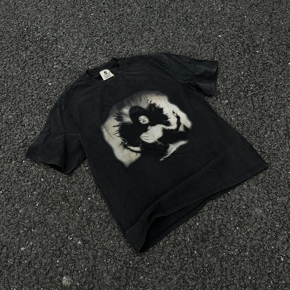 

Frog Drift Streetwear Quality Love Deluxe Character Graphics Printed Vintage Clothing Oversized Loose Tees Tops T Shirt For Men