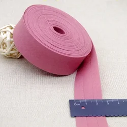 Premium Cotton Folded Bias Tape - 25mm Fabric Binding for Sewing Projects (5 Meters) (35)