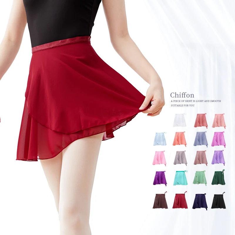 Women Ballet Skirts Laceup Chiffon Skirts Dance Skirts Adults Girls