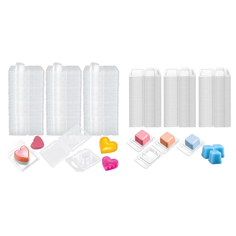 150Pack Wax Melt Container 1.3 Oz Plastic Wax Melt Set For Melts Clear Flip Top, Empty Candle Easy To Use Square