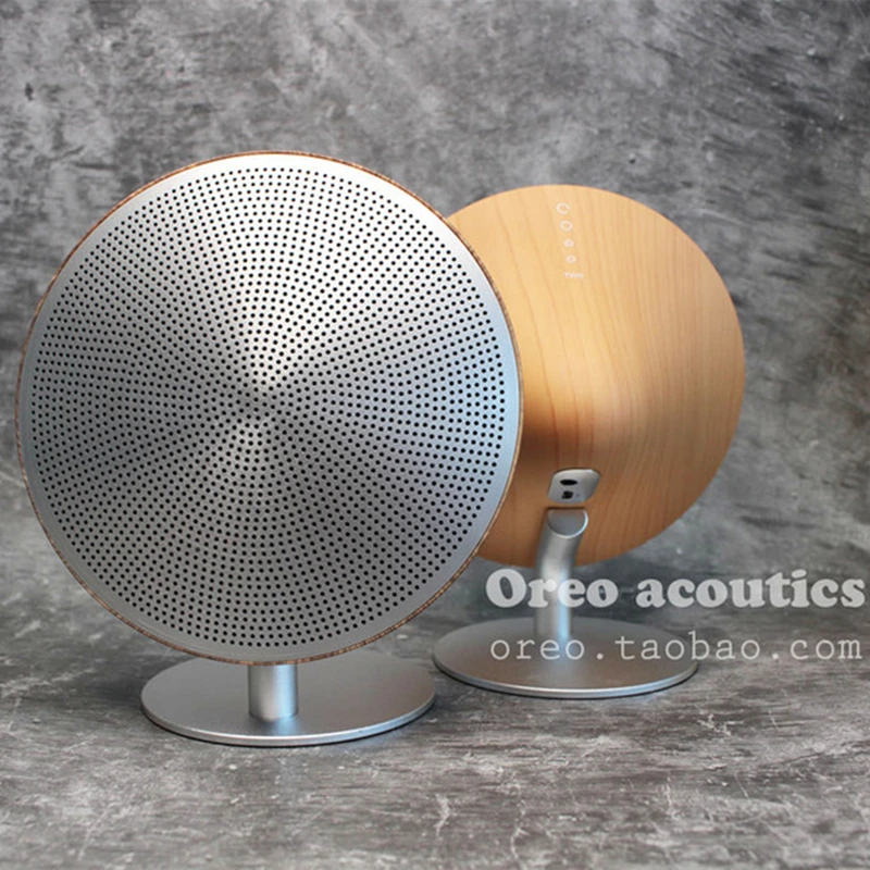 Bookshelf Desktop Wireless Speaker Bluetooth NFC Touch Subwoofer Stereo Speakers Retro Wooden Home Audio AUX Notebook Computer