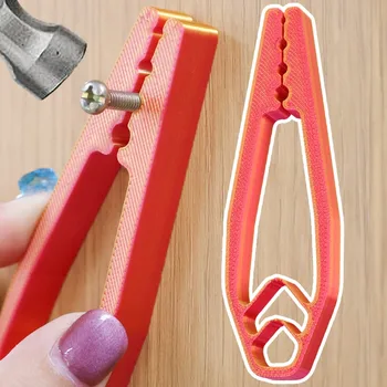 Pinze per portachiodi Strumento di sicurezza portatile Protezione per dita per chiodi per martellare il fissatore per viti per chiodi Strumenti per pinze a catena facili da posizionare 1