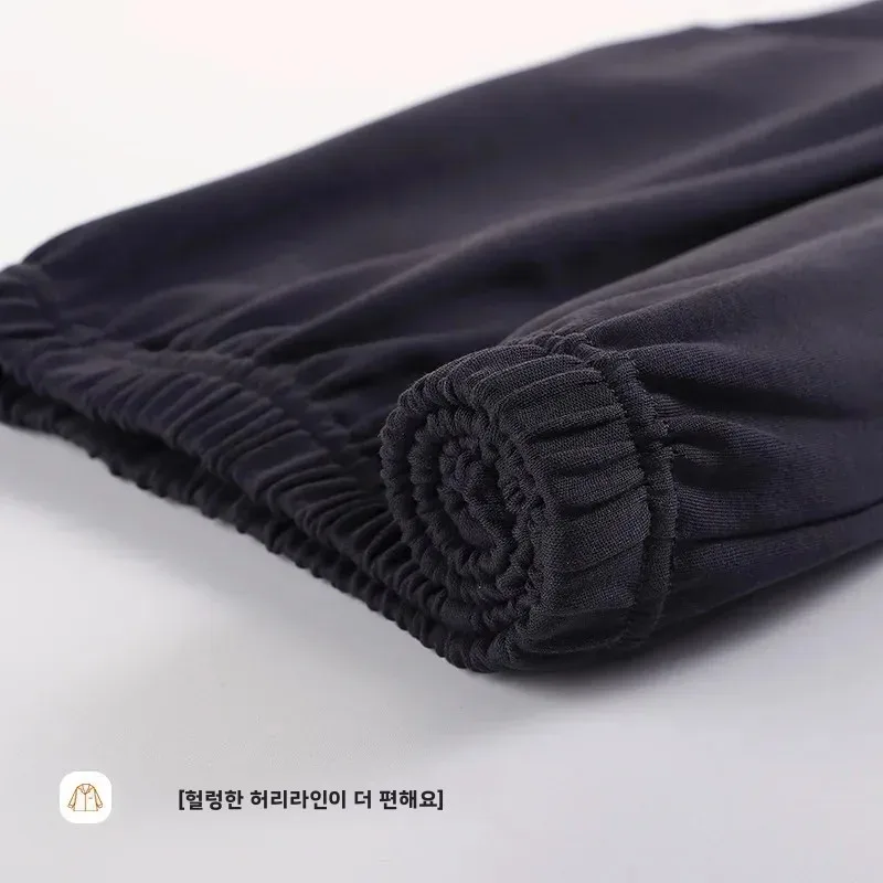 새로운 면 파자마 남성용 긴팔 라운드넥 헤드커버 스타일 홈웨어 세트 편안하고 통기성 좋은 잠옷 세트