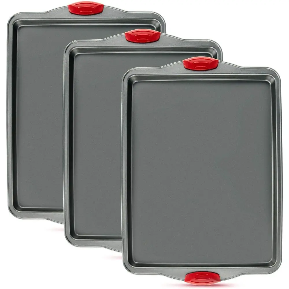 Premium Nonstick Bg Sheet Pans – Set o 3, Heavy-Gauge Carbon Steel ...