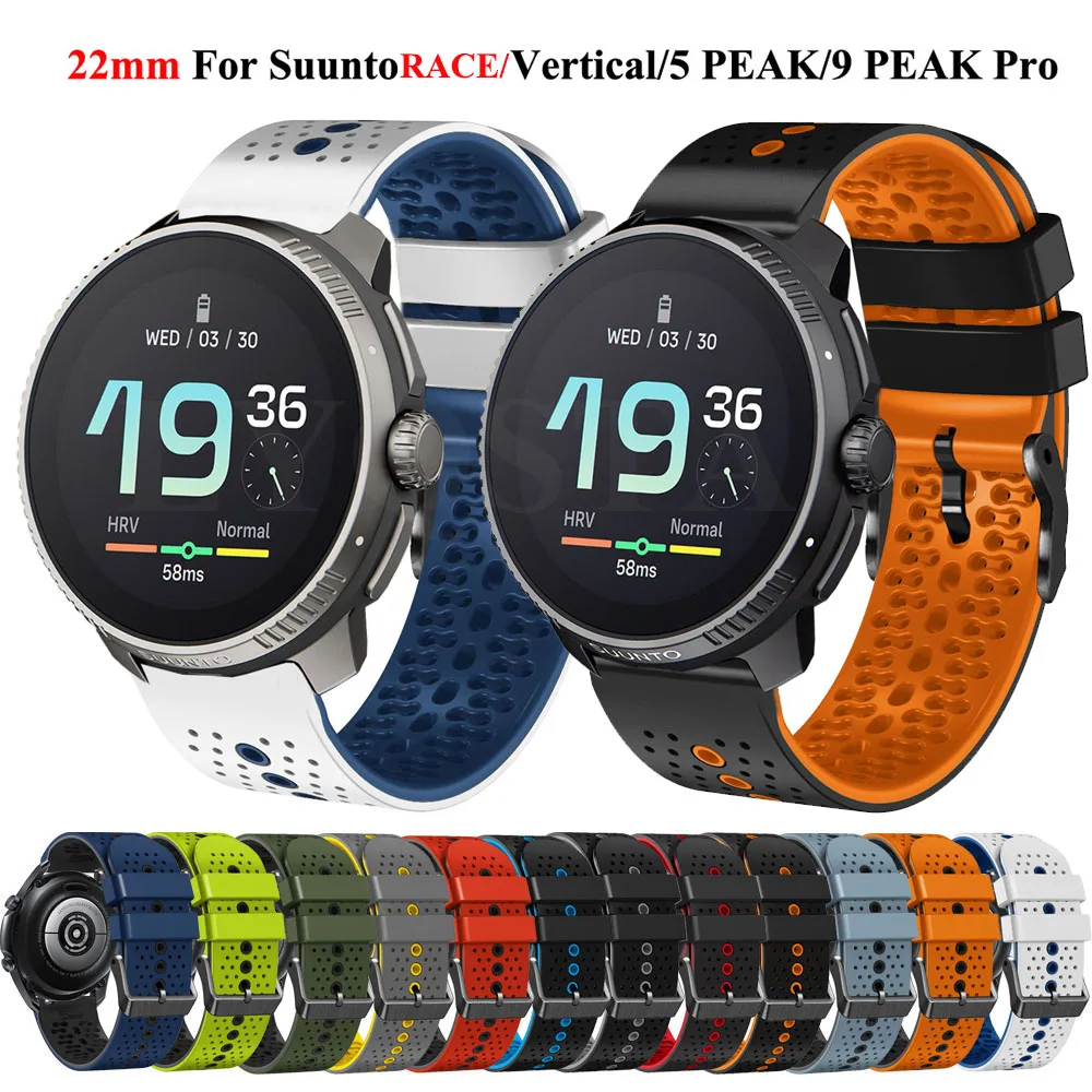 Nuovi Cinturini Per Orologi In Silicone Da 22Mm Per Suunto Race 5 Peak/9 Peak Pro Samrtwatch Sprot Wristband Per Suunto Bracciale Verticale Correa