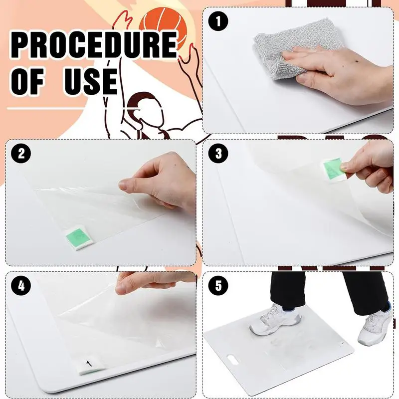 Basketball Sticky Mat 15x18in Adhesive Basketball Traction Mat Replaceable Sheets Shoe Grip Enhancer Court Supplies For