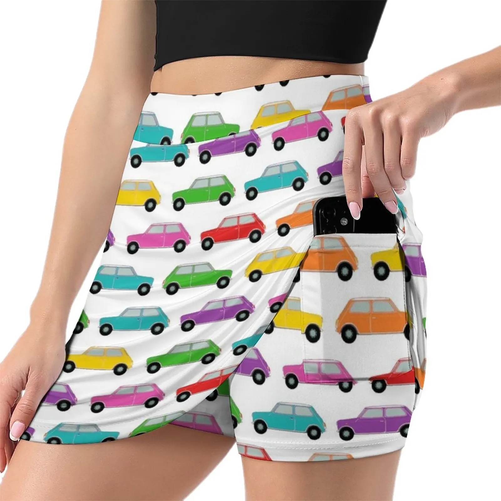 Classic Mini , Rainbow Mini Car , vintage UK car. Light proof trouser skirt skorts for women cosplay summer dress women 2024