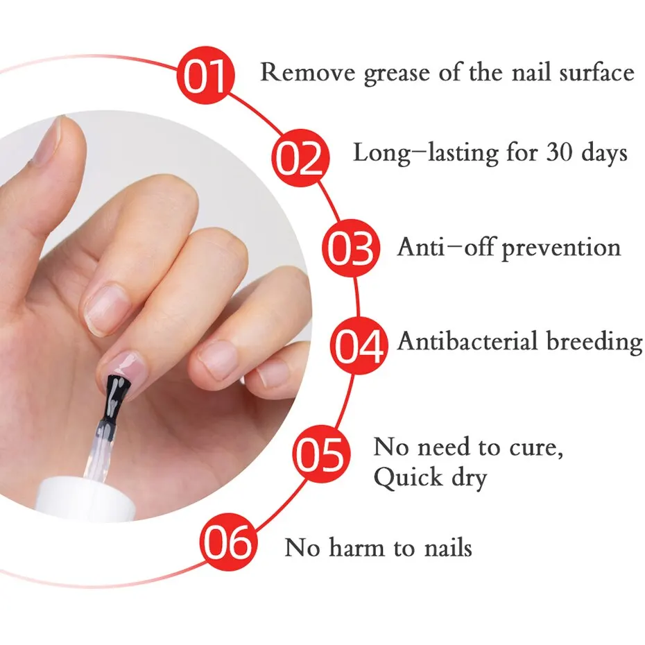 3pcs Nail Prep Dehydrator + Nail Primer + Base Coat Gel Polish Ph Bonding Agent Soak Off UV Gel Function Polish Varnishes