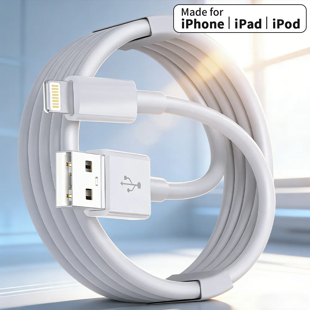 MFi Certified 3-Pack USB to Lightning Fast Charging Cables