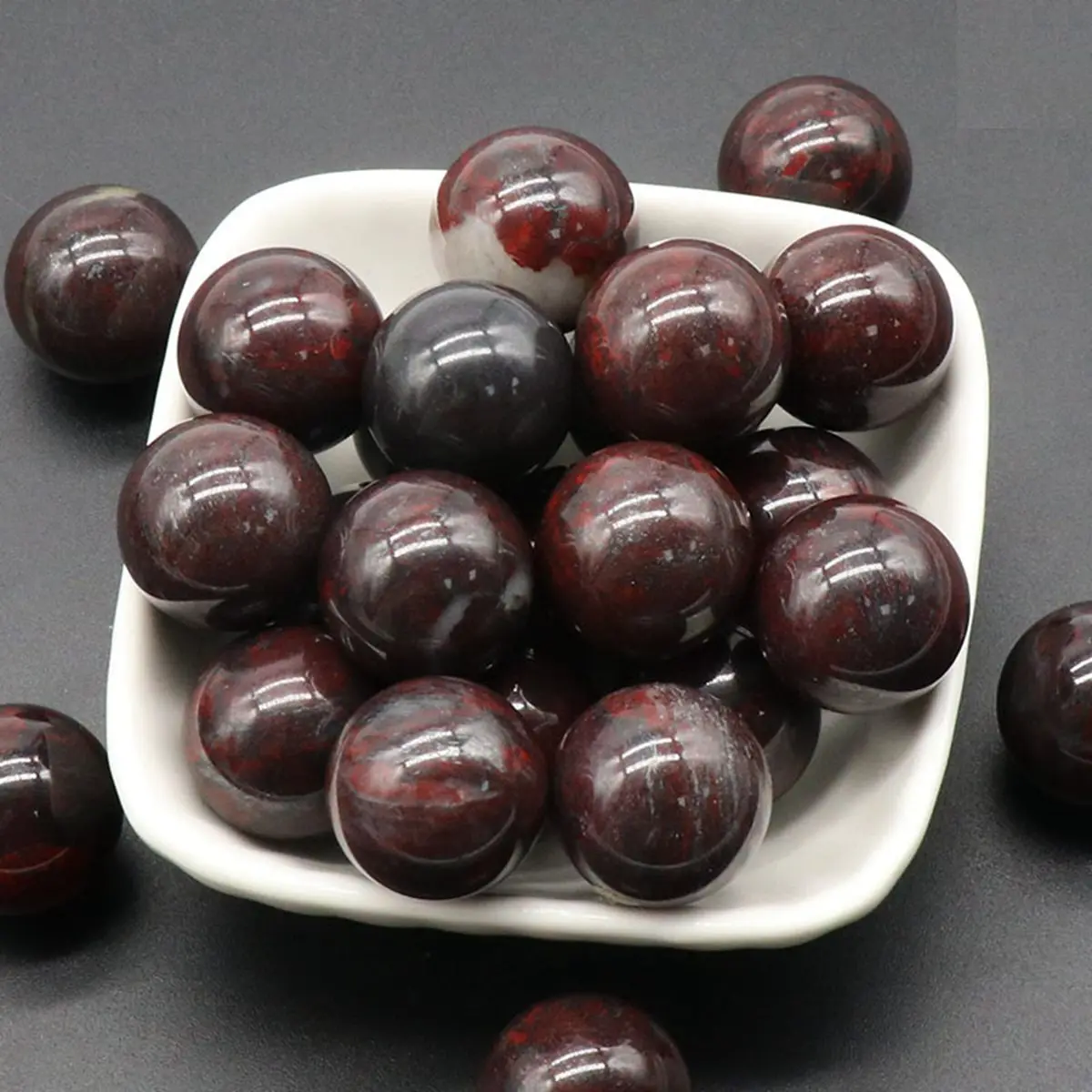 

16PCS 20MM Poppy Jasper Stress Relief Spheres & Balls Polished Meditation Balancing Home Decoration Crystal Beads