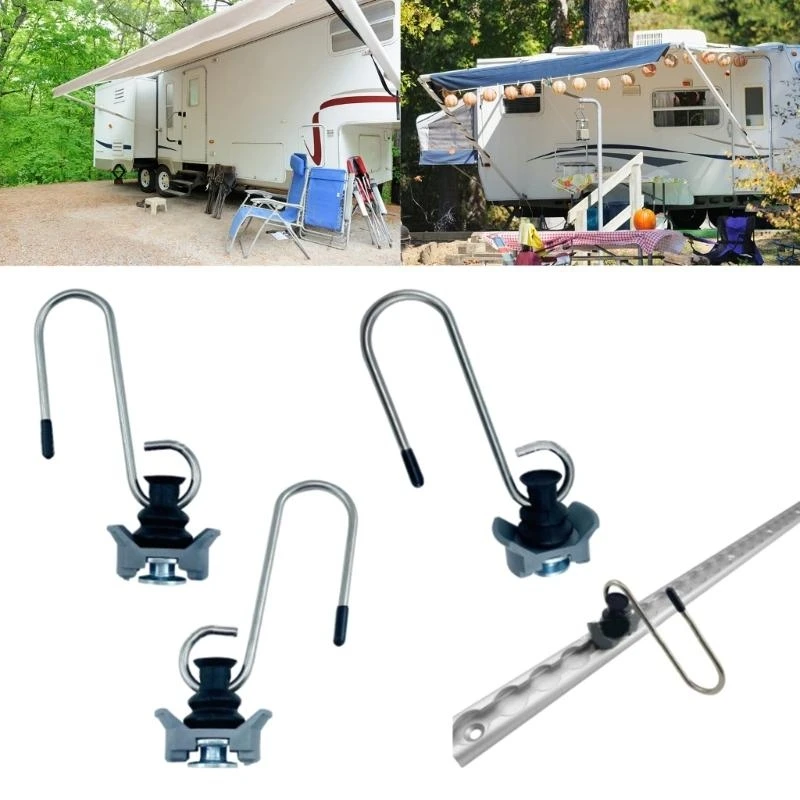 1pc/4pcs Tie Down Anchors Hooks for Airline Rails Easy Installation Securing Cargo Hauling Accessory for Transportation