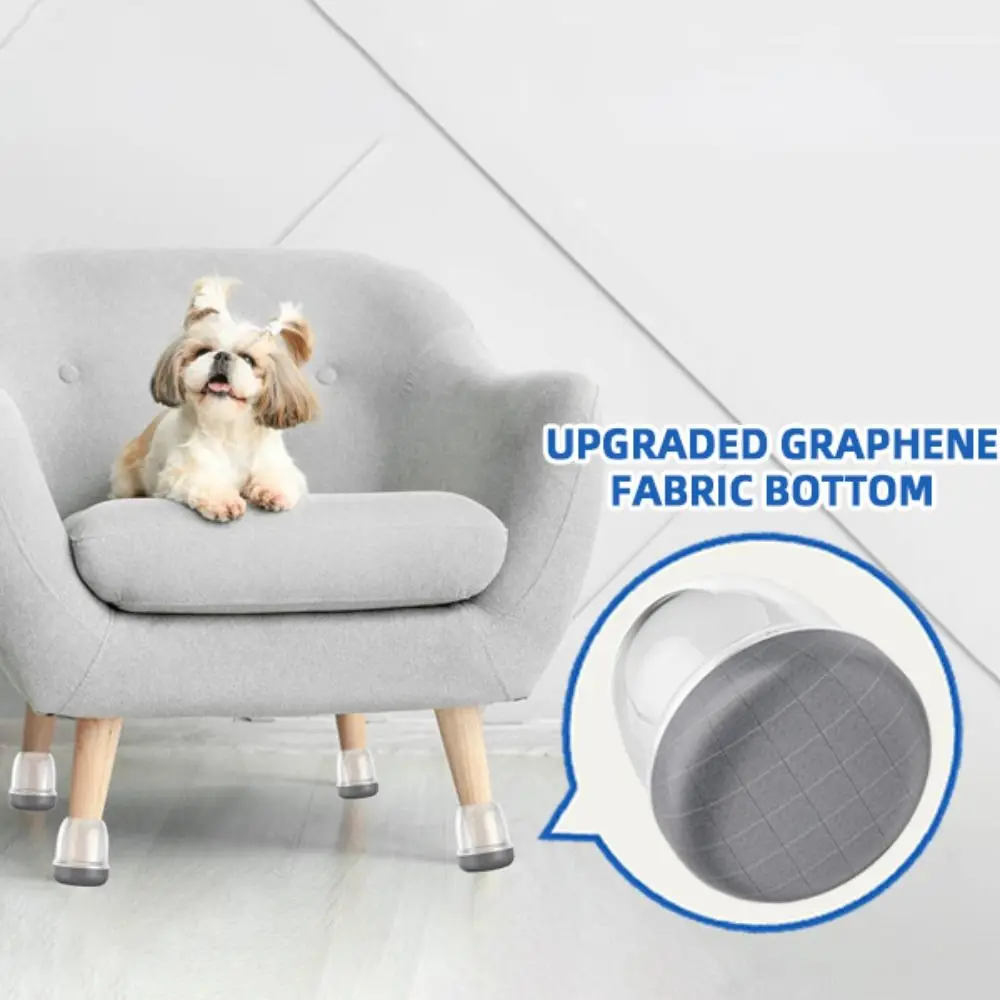 8 Pcs Non-slip Chair Leg Protector Pad Wear-resistant Resilient Furniture Feet Pad Avoid Sticky Hair Thickened Chair Leg Cover